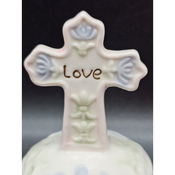 Greenbrier International Cross Trinket Box Magnetic Closure Pastel Colors Easter - Picture 6 of 11